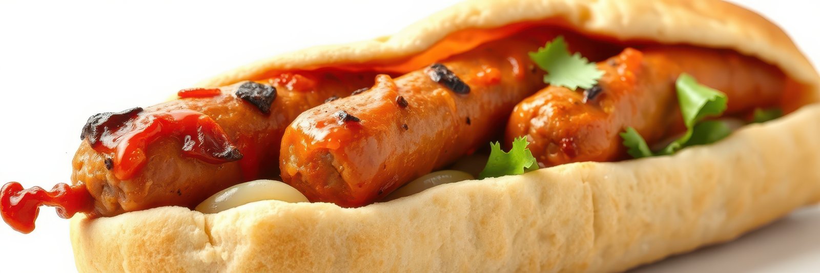 Flavorful sausage sandwich served with fresh toppings and vibrant sauce perfect for a quick meal